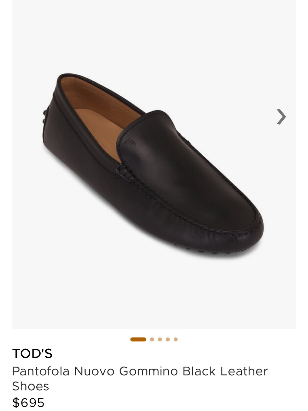 Tod’s 7.5 (US8.5) Men's Black Leather Slip-On Loafers